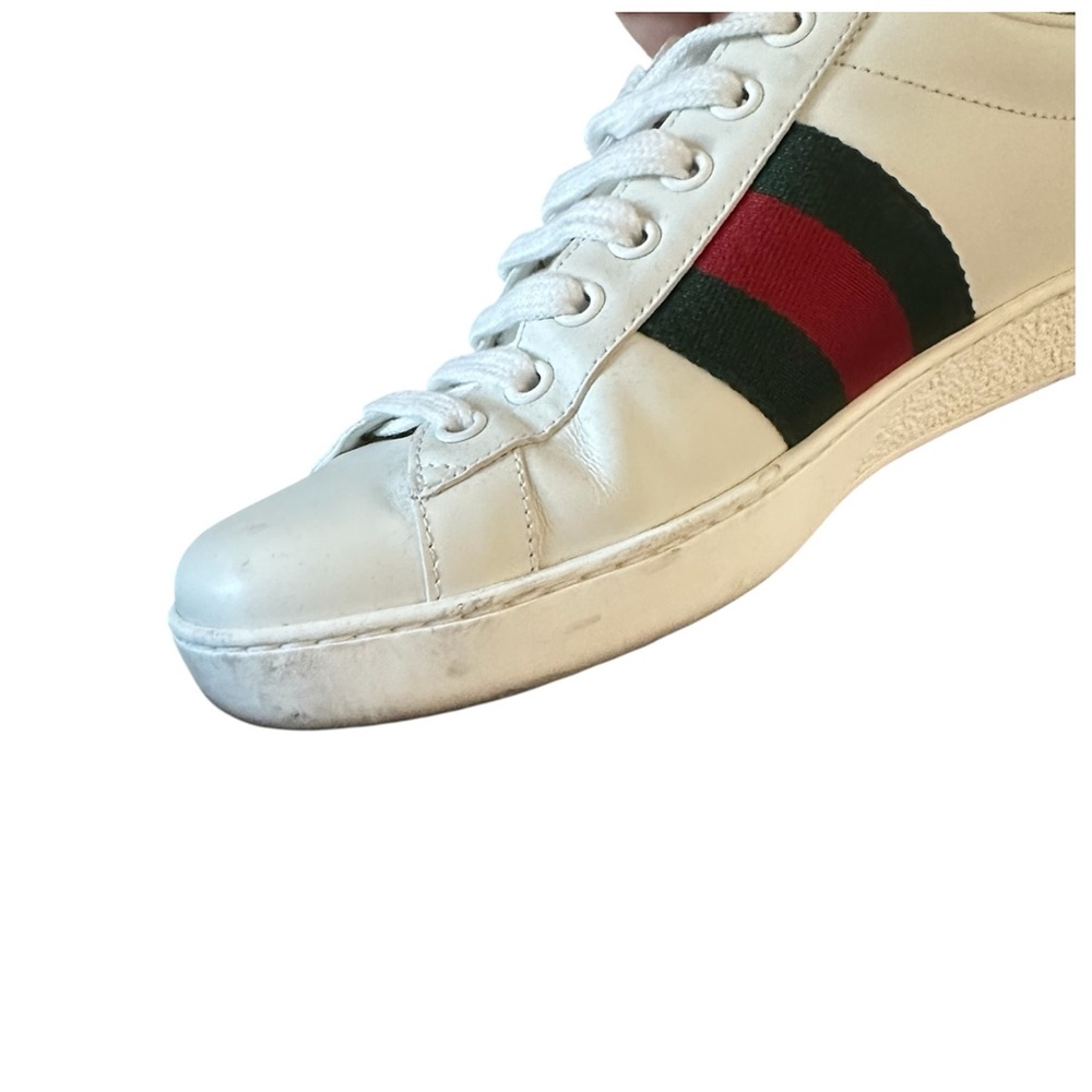 Gucci Ace Sneakers for Men White with Green and Red Stripes - Picture 6 of 15